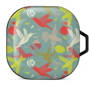 Humming Birds patroon oordopjes hoesje compatibel met Samsung hard shell beschermhoes zwart-stijl