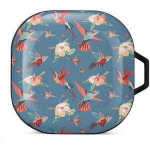 Kolibrie En Tropische Oordopjes Hoesje Compatibel met Samsung Hard Shell Beschermhoes Zwart-Stijl