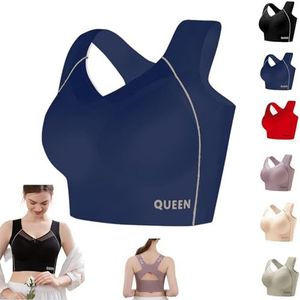 Houdingcorrigerende Push-up Bh Voor Oudere Vrouwen, Volle Cup, Grote Maat, Ademend En Naadloos(Sapphire,6X-Large)