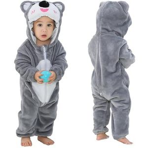 COOKY.D Baby Capuchon Rompers Dieren Jumpsuit Zacht Jongens Meisjes Flanellen Winter Kostuum voor Baby 18-24 Maanden, Koala