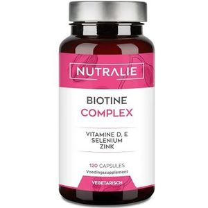 Biotine 10000mgc Complex - Voor Haar, Huid en Nagels - Vitamine D, E, Zink en Selenium - Voor Vrouwen en Mannen - 120 Vegetarische Capsules Biotine Nutralie