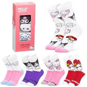 Hello Kitty - Sokken - Pack van 5 - Kuit Lengte - Karakter Sokken - Kuromi Cinnamoroll