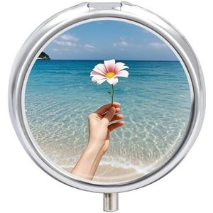 Een Bloem Pil Doos Ronde Draagbare Pil Organizer Waterdichte Dagelijkse Vitamine Houder Dozen Creatieve 3 Compartiment Geneeskunde Pil Case voor Portemonnee Of Pocket