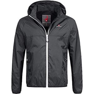 Höhenhorn Rigi Regenjas voor mannen, outdoor, met capuchon, Zwart/Wit, S