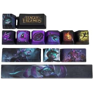 PHJEDXCM LOL toetsenborddoppen PC Gaming Mechanische Toetsenbord Numpad Enter Keycap Aangepaste Keycaps Laser Gegraveerd Laser Gegraveerd Met Elk Portret Passief en Skills Fit met Elk Mechanisch