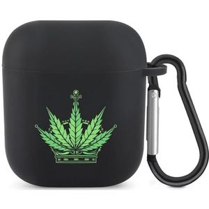 Weed Queen Crown Leuke Case voor AirPods 2&1 Schokbestendige Beschermende Hoofdtelefoon Gevallen Cover Met Sleutelhanger Voor Mannen Vrouwen