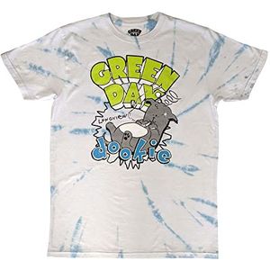 Green Day T Shirt Dookie Longview Band Logo nieuw Officieel Unisex Dye Wash Wit M
