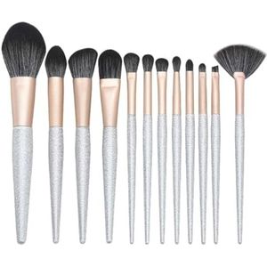 Multifunctionele Make-upborstel Make-upkwastenset 12 Stuks Kunststof Handvat Matte Tube For Oog- En Gezichtscontourkwast Oogmake-up Kwasten voor Dames