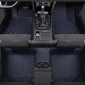 Waterdichte Autotapijten Voor VW Voor Touareg 2008 2009 2010 Auto Vloermatten Custom Auto Voet Pads Auto Tapijt Cover Anti-Slip Backing Linkerhand Drive All weather antislipmat(Black-Blue)