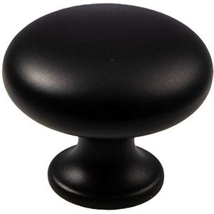 Gedotec Design meubelknop, zwart, mat, kastknop, vintage voor schuifladen - DUKE | luxe deurknop rond | commodeknop keuken met Ø 31 mm | 1 stuk - meubelknop antiek klassiek met schroeven