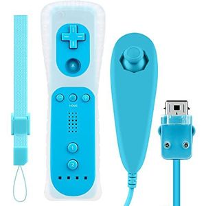 OSTENT Motion Sensor Ver Controlemechanisme + Bedrade Nunchuck Combo voor Nintendo Wii console, Kleur Blauw