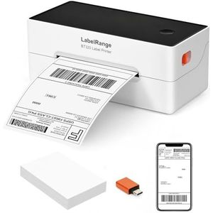 LabelRange E-commerce labelprinter, Bluetooth thermische verzendlabelprinter, 4 x 6 thermische printer, compatibel met Android, iOS, Windows, Mac, Amazon, Ebay, Shopify, Etsy, USPS, piratenschip,