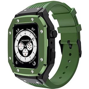 OFWAX Siliconen Horlogeband Metalen Horloge Case Horloge Armband Beschermende Bumper Cover, Voor Apple Watch 44mm 45mm 9/8/7/6/5/4/SE Serie Vervangen Horlogeband Accessoires, 45mm, agaat