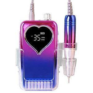 Elektrische nagelvijl, Draagbare 35000 RPM nagelboormachine Oplaadbare nagelboor Hart gegraveerde nagelriemmachine Acryl nagelboorapparatuur voor zowel natuurlijke als kunstnagels (Color : 35000 hear
