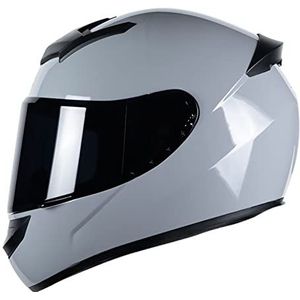 Motorhelm, DOT/ECE goedgekeurde dubbele zonneklep motorfiets integraalhelm Crash Rider Biker Sports I, XXL(E,XL(5960cm))