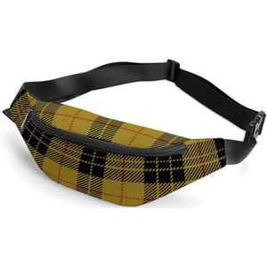 Clan Macleod Schotse tartan geruite bedrukte heuptas crossbody verstelbare heuptas voor mannen vrouwen reizen wandelen outdoor