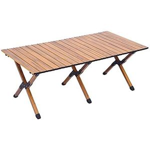 Picknicktafels Aluminium oprolbare tafel Lichtgewicht en gemakkelijk te dragen Comfortabel for 4-6 personen Ideaal for bumperkleven Kamperen op het strand met draagtas (Color : Wood grain color, Siz