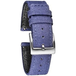 LUGEMA Canvas Horlogebanden Quick Release Grijs Twee Stukken Stoffen Horlogebandjes Zware Gesp 18mm 20mm 22mm (Color : Blue, Size : 18mm)