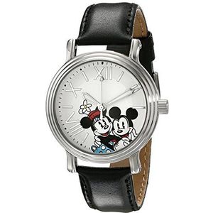 Disney Women's W001861 Mickey & Minnie Analog Display Analog Quartz Black Watch