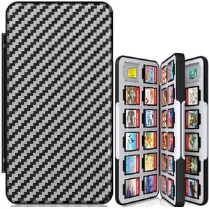 CYKOARMOR Switch Game Case voor Nintendo Switch OLED/Switch/Switch Lite, met 48 Switch Game Card Slots & 24 SD-kaartsleuven, compacte en draagbare Switch gamehouder, grijs, Grijs, 48
