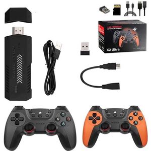 Meiurlex X2 Ultra Retro console, nostalgische gamestick met 40.000+ games, plug and play gamesticks, 4K HDMI 128GB tv-spelconsole, stick voor volwassenen
