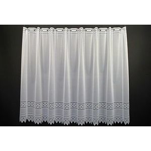 Vitrage Jacquard grafisch 70 cm hoog wit - gewenste breedte vrij te kiezen door gekochte hoeveelheid in stappen van 13 cm - per meter