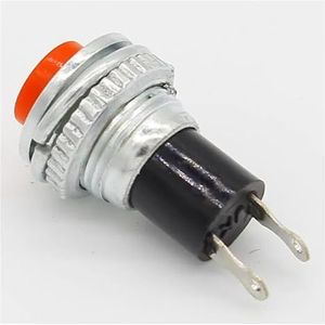 6 stuks zwart/groen/geel/blauw/wit/rood OFF-momentan ON 0,5 A 250 VAC drukknopschakelaar met afstandsbediening 10 mm (rood)