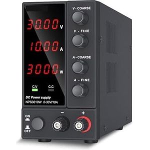 Tafelvoeding van laboratoriumkwaliteit, Verstelbare DC Voeding 30V 10A LED Lab Voeding 60V 5A Spanningsregelaar Stabilizer Switching Bench Bron Eenvoudig in te stellen en te gebruiken(3Digits 0-30V 0-