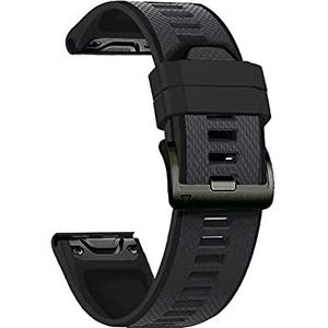Snel compatibel met riem compatibel met Garmin Epix Sport Smart Watch Band 22mm Silicone Watchband Compatibel met Garmin MARQ/Nadering S62 / Fenix5 6 7 armband (Color : Black, Size : For Fenix 7)