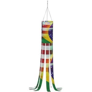 ENVEED Amerikaanse en Braziliaanse vlaggen Geest en Heks Windsokken,Unieke Opknoping Decoraties Voor Outdoor Vakantie Viering