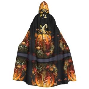 XTYGETY Pompoenen In Herfst Halloween Kerst Mantel Hooded Unisex Vampier Wizard Gewaad Middeleeuwse Cape Ranger Mantel