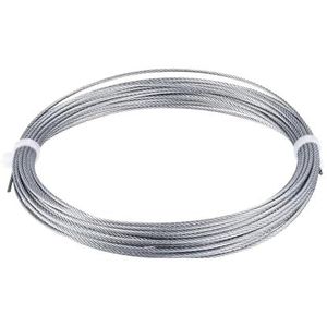 Roestvrijstalen kabel, Roestvrijstalen 7x7 strengen staaldraadkabel 1/16 inch (1,5 mm) 285 lbs zilver, verschillende maten(25M/82Ft)