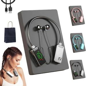 Wireless Sound Card Live Streaming Earphones, Wireless Sound Card Live Broadcasting and Audio Editing Earphones, Waterproof Wireless Neckband Bluetooth Headphones with Display, for Singing (Black)