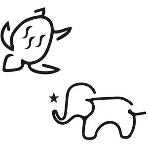 Inkster Tattoo – Set van 2 kleine schildpad- en kleine olifantentattoos | Tijdelijke tattoo met Europese cosmetische certificering - het origineel | waterdicht + veganistisch