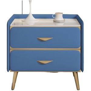 Dressoir met laden for slaapkamer Kleine bijzettafel met laden nachtkastjes Nachtkastje met gouden rand for slaapkamer, woonkamer (Color : Blue, Size : 50 * 40 * 50cm)