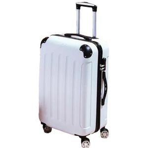 Man en Vrouwen Reizen Bagage Zakelijke Trolley Koffer Spinner Boarding Reizen Koffer, Wit, 55.8 cm