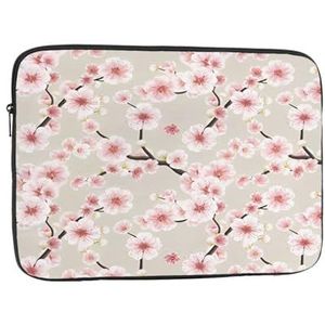 Laptop Case Roze Cherry Blossoms Laptop Sleeve Shockproof Beschermende Notebook Case Met Rits Aktetas Dragen