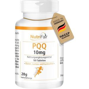 PQQ - 10mg - Tabletten - 180 stuks - Hoge Dosering - 100% Veganistisch - Duitse Productie