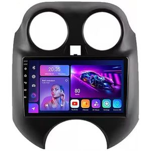 9"" 2 DIN Android 14 Autoradio Stereo voor Nissan March MICRA 2010-2013 met draadloze CarPlay Backup Camera Stuurwielbediening GPS Navigatie Bluetooth(L200(4+32G))