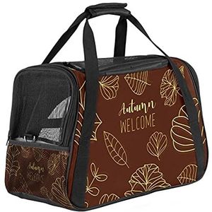 Pet Travel Carrying Handtas, Handtas Pet Tote Bag voor kleine hond en katHerfst herfst Welkom