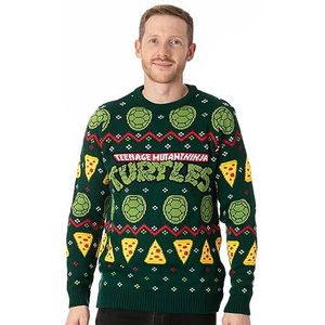 Teenage Mutant Ninja Turtles Christmas Jumper Mens Green Knitted Sweater