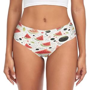 sawoinoa Watermeloen fruitvlek aquarel onderbroek vrouwen medium taille slip vrouwen comfortabel elastisch sexy ondergoed bikini broekje, Mode Pop, XXL