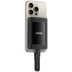 Lexar SL500M 2TB externe SSD draagbaar met magnetische set, draagbare SSD USB 3.2 Gen2, tot 2000 MB/s leessnelheid solid-state drive compact dun met iPhone serie 16 / Mac / PS5 / laptop / pc
