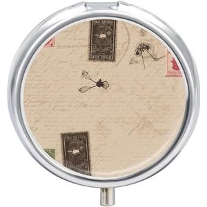 Draagbare Pillendoos Pillendoosje Ouderwetse Mail Reizen Pillendoos Kleine Pil Case Dagelijkse Pil Container Pil Organizer Pocket Geneeskunde Doos Leuke Pil Case