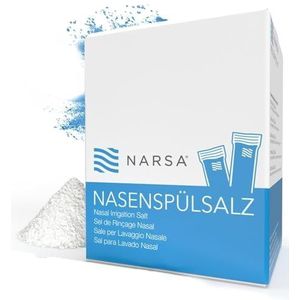 NARSA Neusspoelzout, verpakking van 120 stuks, voorraadverpakking met neuszout voor neusdouche, neusspoelzout zonder conserveringsmiddelen, 120 zakjes met elk 2,25 g neusspoeling-zout, made in Germany