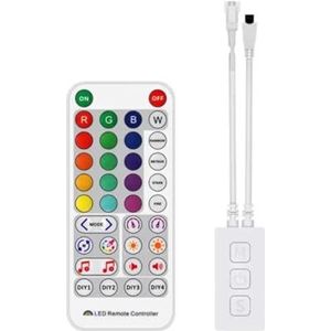 SP511E Wi-Fi Music LED Controller, Dual Output, Alexa Smart Voice Control, compatibel met adresseerbare pixels WS2812b en WS2811(Dc5-24v 1 Output)