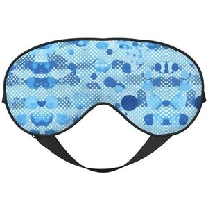 Blauwe stippenprint, uniseks, ultrazacht, lichtblokkerend oogmasker voor optimaal comfort en slaap