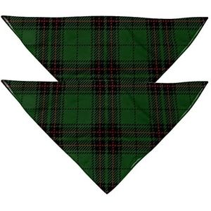 2 Pack Hond Bandana Groene Buffalo Plaid Controles Zwart Meisje Jongen Huisdier Slabbetjes Hond Sjaal Hoofddoek Wasbare Bandana's Accessoires Voor Kleine Middelgrote Honden Puppy Kat Huisdier