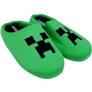 Creeper jongens pantoffels, uniseks kinderen groene gaming thema muilezels schoenen, instapper voor meisjes (25/26 EU, 25)