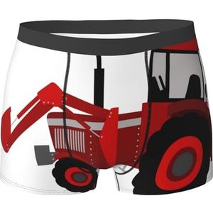 ZJYAGZX Cartoon Tractor Print Heren Boxer Slips Trunks Ondergoed Vochtafvoerend Heren Ondergoed Ademend, Zwart, M
